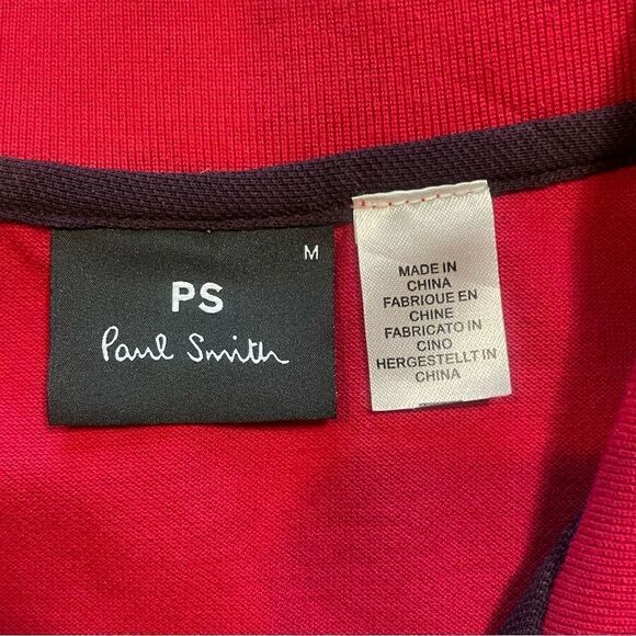 PS PAUL SMITH Zebra Logo Polo Shirt medium on Fuschia - Picture 7 of 12